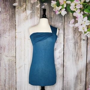 Free People One Shoulder Turquoise Top